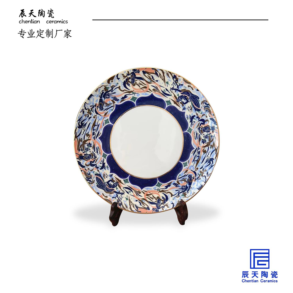 <b>客戶定制 彩繪仿敦煌飛天舞女陶瓷紀(jì)念盤</b>